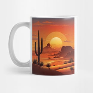 sunrise with cactus and mountains Mug